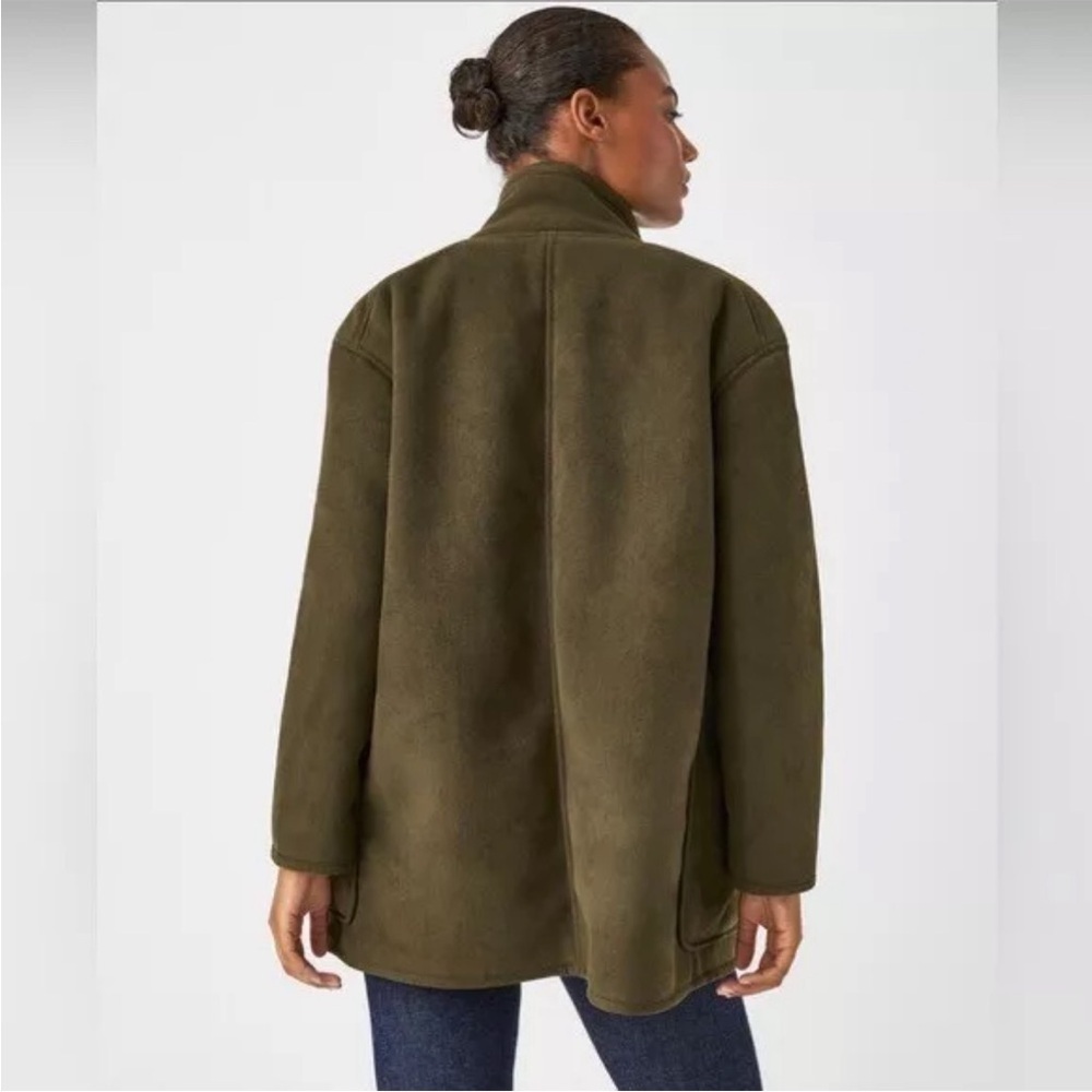 SPANX Reversible Faux Suede and Fleece Jacket Utility Green Size 2X - Picture 3 of 13